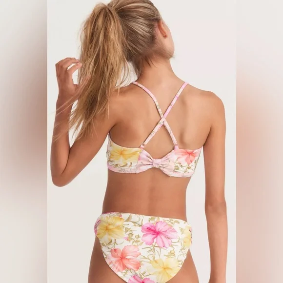 LoveShackFancy Pink and Yellow Bikini Swimwear
